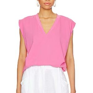 Pink V-Neck Women's Top